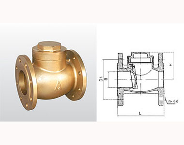 409 H44W-16T 黃銅法蘭止回閥